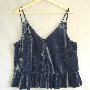 Aerie | NWT Velvet ruffled layered camisole